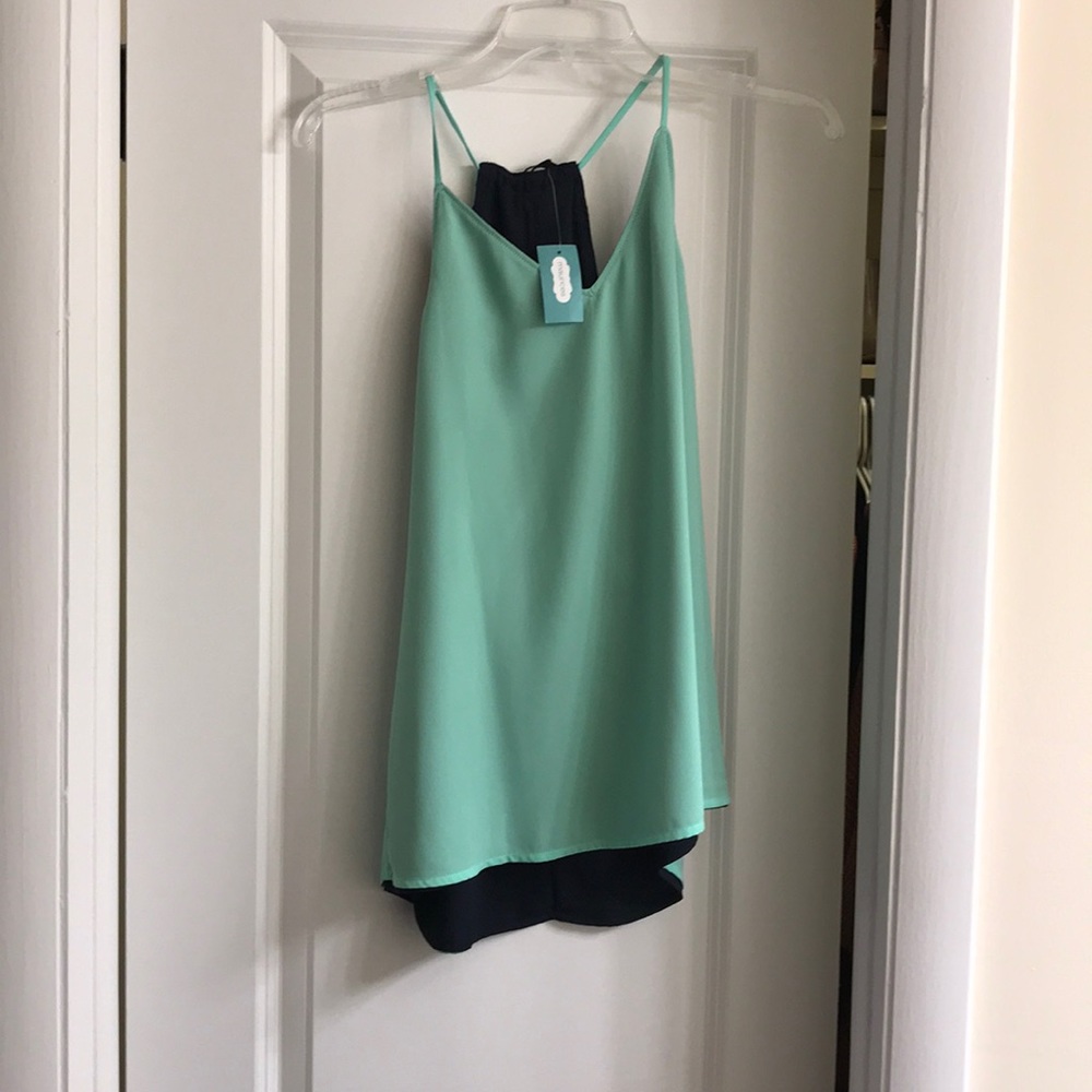 Reversible tank top dark navy and light blue